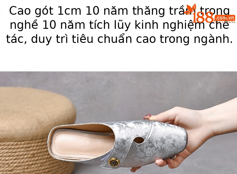 Dép lê nữ da thật mũi kín đế mềm dễ mang — Màu đen chi tiết 8