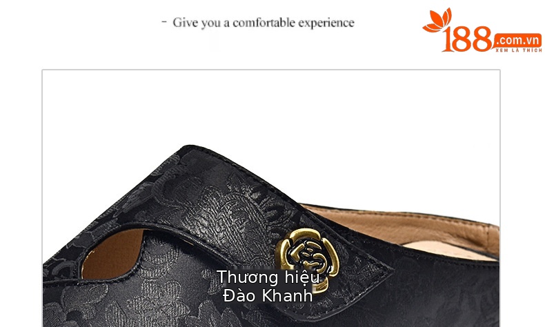 Dép lê nữ da thật mũi kín đế mềm dễ mang — Màu đen chi tiết 14