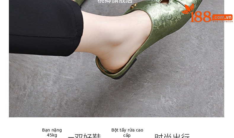 Dép lê nữ da thật mũi kín đế mềm dễ mang — Màu đen chi tiết 19