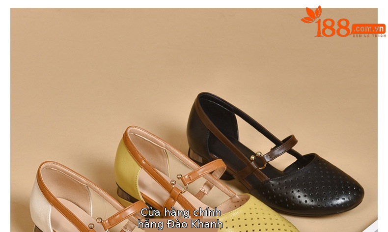 Sandal nữ da thật mũi tròn gót vuông đế mềm khoét lỗ hè — Màu đen chi tiết 31