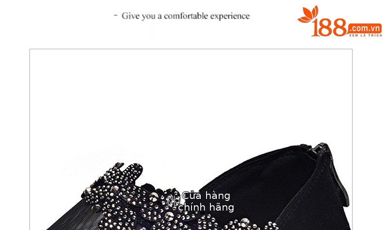 Giày sandal nữ da cừu mềm lưới thoáng khí mũi tròn đế bệt — Màu đen chi tiết 14