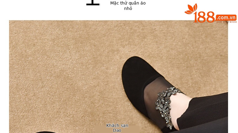 Giày sandal nữ da cừu mềm lưới thoáng khí mũi tròn đế bệt — Màu đen chi tiết 18
