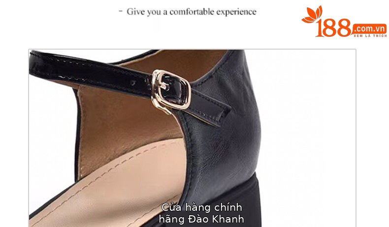 Dép sandal nữ da thật mũi vuông retro quai ngang đế xuồng — Màu nâu chi tiết 16