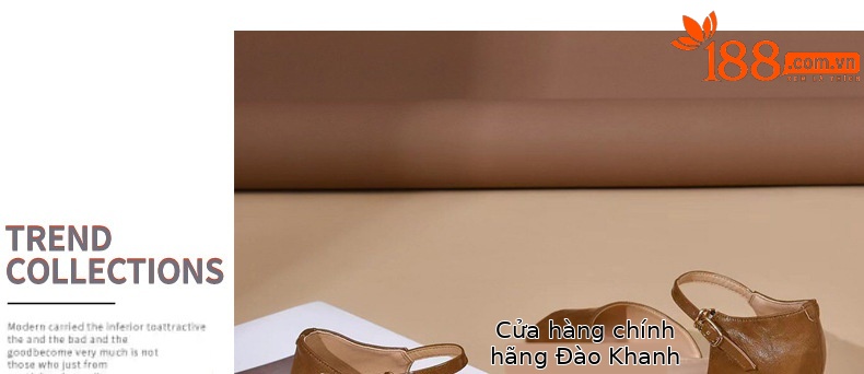 Dép sandal nữ da thật mũi vuông retro quai ngang đế xuồng — Màu nâu chi tiết 24
