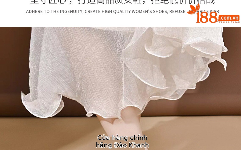 Dép sandal nữ da thật mũi vuông retro quai ngang đế xuồng — Màu nâu chi tiết 29