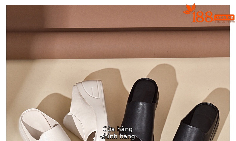 Dép sandal nữ đế xuồng da thật gót cao 9 cm phong cách thời trang — Màu đen chi tiết 30