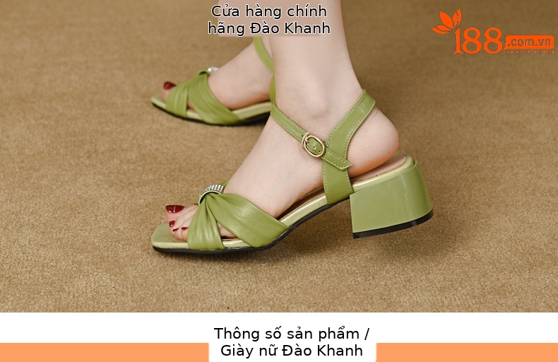 Sandal quai ngang da cừu mềm gót dày 9 cm — Màu đen chi tiết 9
