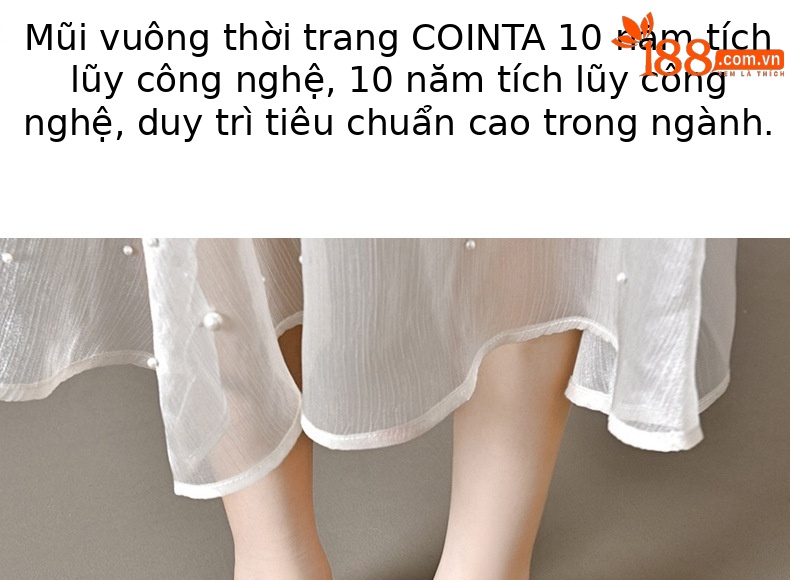 Giày nữ mũi vuông da thật gót vuông retro đế mềm — Màu nâu chi tiết 8