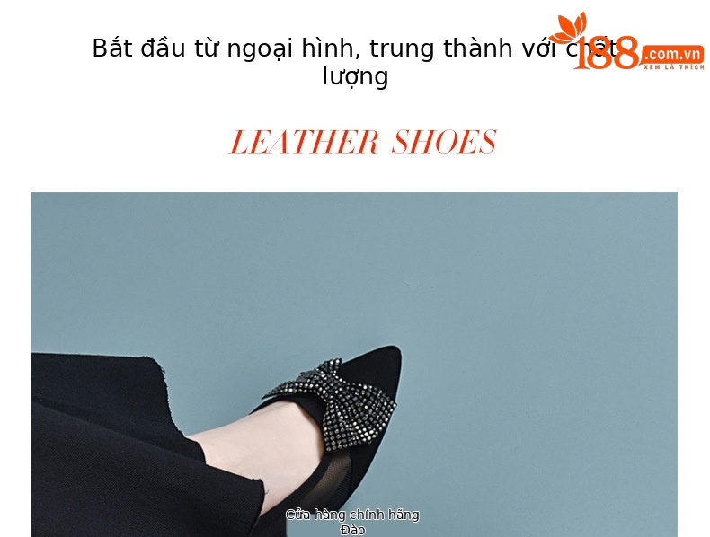 Giày cao gót nữ mũi nhọn da thật gót 5 cm nơ bướm lưới thoáng khí — Chiều cao gót 5 cm gót nhọn chi tiết 1