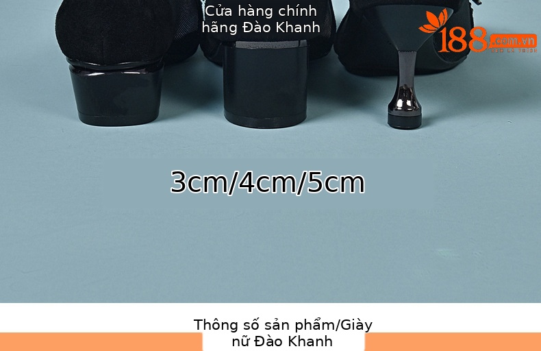 Giày cao gót nữ mũi nhọn da thật gót 5 cm nơ bướm lưới thoáng khí — Chiều cao gót 5 cm gót nhọn chi tiết 9