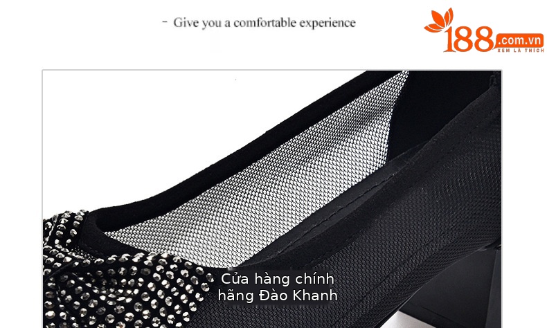 Giày cao gót nữ mũi nhọn da thật gót 5 cm nơ bướm lưới thoáng khí — Chiều cao gót 5 cm gót nhọn chi tiết 14