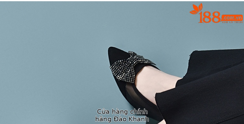 Giày cao gót nữ mũi nhọn da thật gót 5 cm nơ bướm lưới thoáng khí — Chiều cao gót 5 cm gót nhọn chi tiết 26