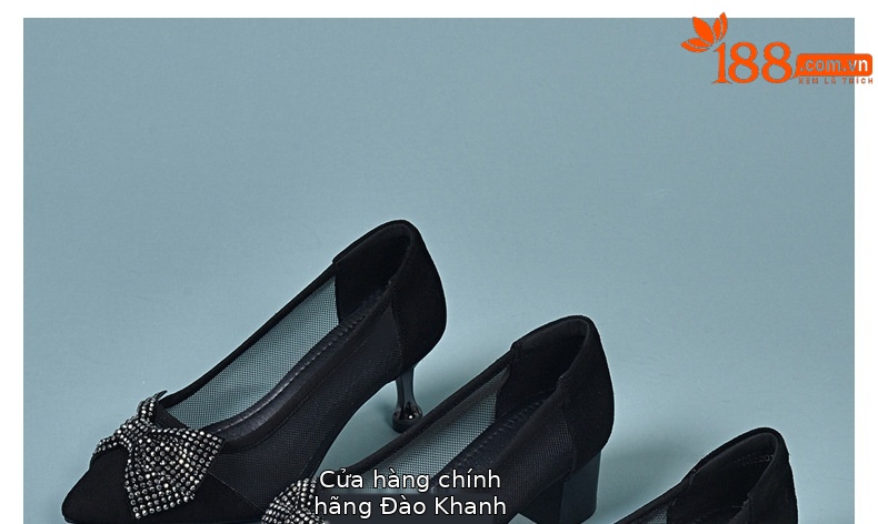Giày cao gót nữ mũi nhọn da thật gót 5 cm nơ bướm lưới thoáng khí — Chiều cao gót 5 cm gót nhọn chi tiết 31