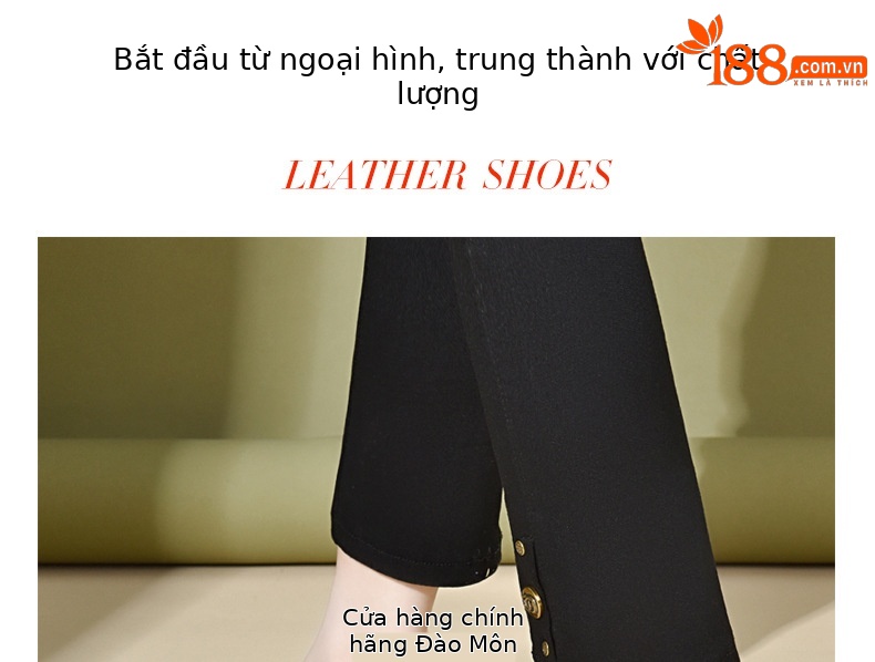 Giày sandal nữ da thật mũi tròn gót 4 cm đế mềm — Chiều cao gót 4 cm chi tiết 1