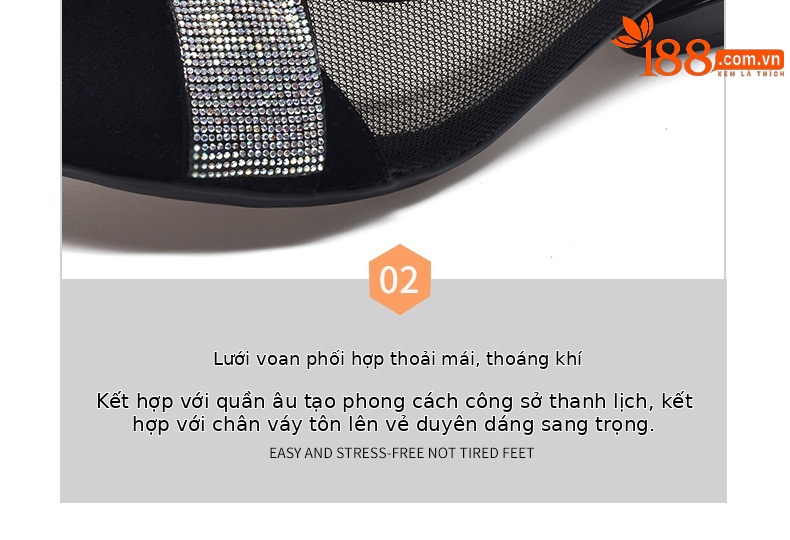 Giày sandal nữ da thật mũi tròn gót 4 cm đế mềm — Chiều cao gót 4 cm chi tiết 15