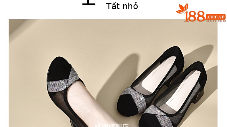 Giày sandal nữ da thật mũi tròn gót 4 cm đế mềm — Chiều cao gót 4 cm chi tiết 18