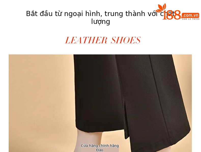 Giày sandal nữ da thật mũi tròn gót vuông 5 cm khoét lỗ hở mũi — Chiều cao gót 5 cm chi tiết 1