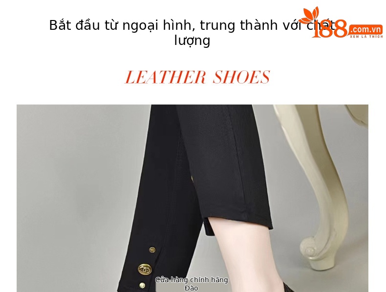 Giày cao gót nữ da thật mũi tròn gót vuông ổn định, đế mềm da bóng, kiểu dáng khoét sâu — Màu đen chi tiết 1