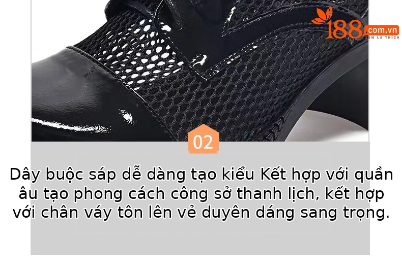 Giày cao gót nữ da thật mũi tròn gót vuông ổn định, đế mềm da bóng, kiểu dáng khoét sâu — Màu đen chi tiết 15