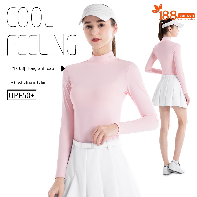 YF668 phấn hoa anh đào [lụa lạnh/Kem chống nắng UPF50] áo mặc trong