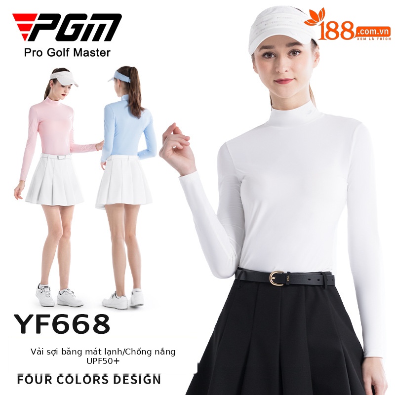 Áo golf nữ chống nắng lụa băng phối váy xếp ly bộ thể thao mùa hè — QZ099 váy trắng [xếp ly/Chống Chói đáy], Áo lót màu xanh pha lê Băng YF668 [lụa lạnh/Kem chống nắng UPF50], YF668 màu da [mát lạnh lụa/chống nắng UPF50] Áo lót, Áo lót YF668 màu trắng [lụa lạnh/chống nắng UPF50]
