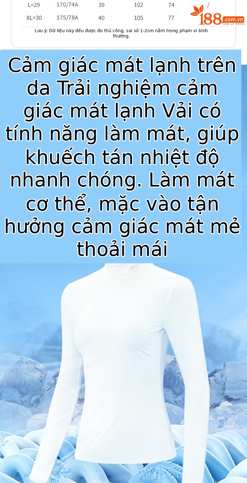 Áo golf nữ chống nắng lụa băng phối váy xếp ly bộ thể thao mùa hè — QZ099 váy trắng [xếp ly/Chống Chói đáy], Áo lót màu xanh pha lê Băng YF668 [lụa lạnh/Kem chống nắng UPF50], YF668 màu da [mát lạnh lụa/chống nắng UPF50] Áo lót, Áo lót YF668 màu trắng [lụa lạnh/chống nắng UPF50] chi tiết 2