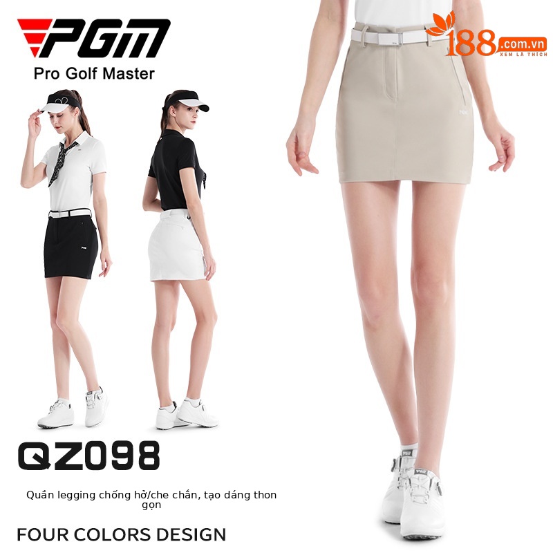 Váy golf nữ PGM mùa hè dáng ngắn ôm hông thể thao — QZ098 [váy ôm hông] màu xanh nước biển, QZ098 [váy ôm hông] kaki, QZ098 [váy ôm hông] màu đen, QZ098 [váy ôm hông] màu trắng