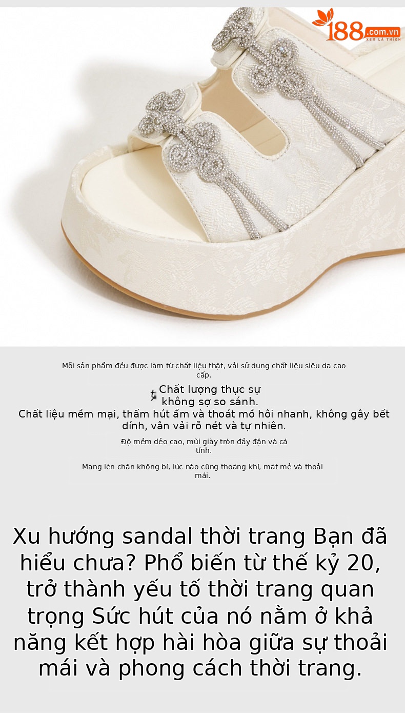 Sandal nữ quai chữ V đế TPU mềm mại, phong cách Trung Hoa thêu hoa — Len tinh khiết, Xanh lá, Đen chi tiết 7