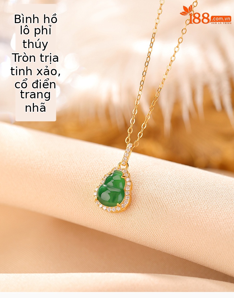 Mặt dây chuyền bạc S925 mạ vàng hình hươu bạc ngọc bích phong cách retro — Kiểu Bạc (không có dây chuyền) chi tiết 1