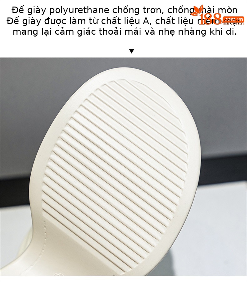 Dép sandal nữ đế dày bánh xốp kiểu Pháp đính nơ, đế cao 5 cm — M2596 màu đen, M2596 màu be chi tiết 8