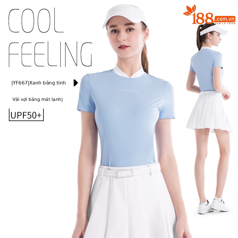 YF667 Ice Crystal Blue Top [mát lạnh lụa/chống nắng UPF50]