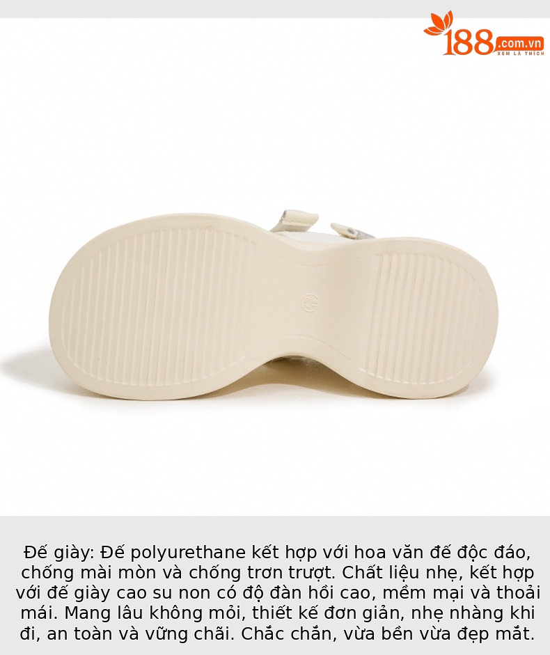 Dép sandal nữ quai chữ V đế PU mềm, dây Velcro tiện lợi — Len tinh khiết, Đen chi tiết 6