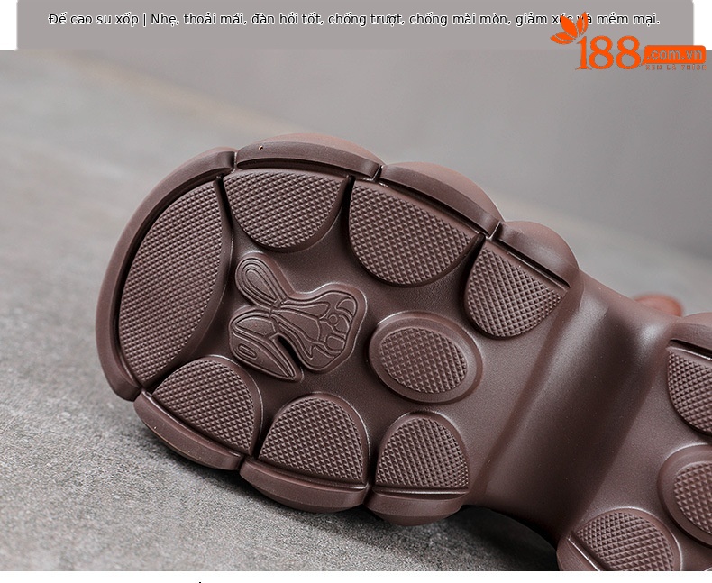 Sandal hở mũi nữ da bò thật phong cách La Mã đế dày — Màu nâu chi tiết 7