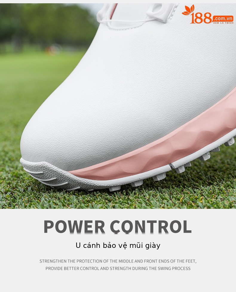 Giày golf nữ PGM chống thấm nước, núm vặn, đế foam êm — XZ353-xanh macaron, XZ353-Anh Đào tuyết trắng, XZ353-Hoa anh đào rơi Hồng chi tiết 18