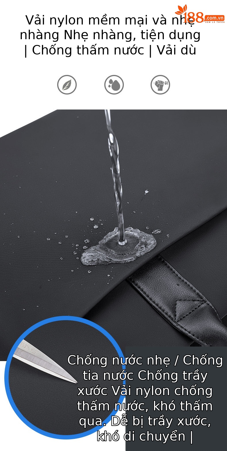 Túi đựng tài liệu cầm tay nam công sở cao cấp dung tích lớn, đệm laptop chi tiết 3
