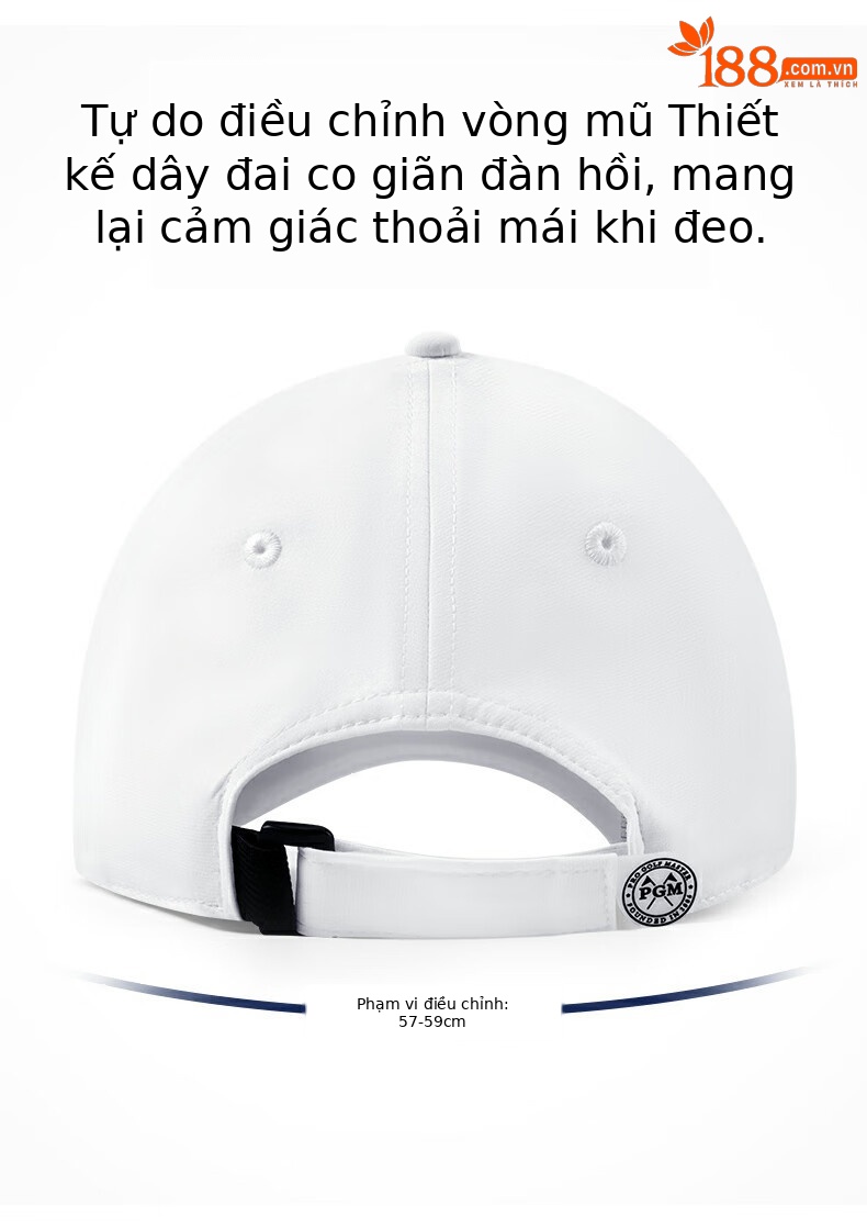 Mũ golf PGM nam chống nắng thoáng khí, điều chỉnh kích thước — MZ061-màu trắng, MZ061-đen, MZ061-màu xanh nhạt chi tiết 6