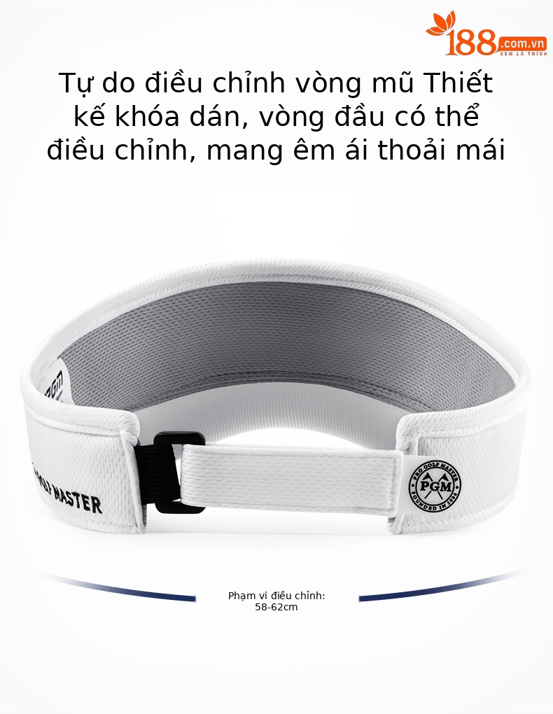 Mũ golf nam không đỉnh chống nắng, thấm mồ hôi, thoáng khí, có thể điều chỉnh — MZ063-màu trắng, MZ063-Đen chi tiết 4