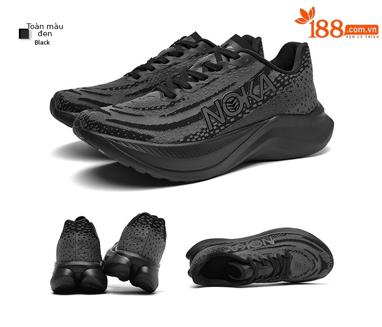Giày chạy bộ nữ đế đệm nhẹ, chống trượt, phong cách thể thao mùa hè — 9910 đen vàng chi tiết 10
