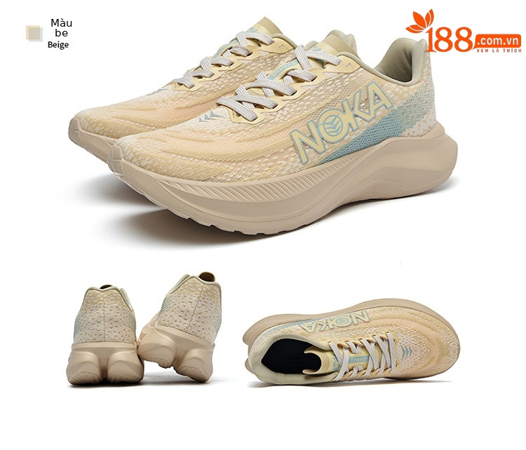 Giày chạy bộ nữ đế đệm nhẹ, chống trượt, phong cách thể thao mùa hè — 9910 đen vàng chi tiết 12