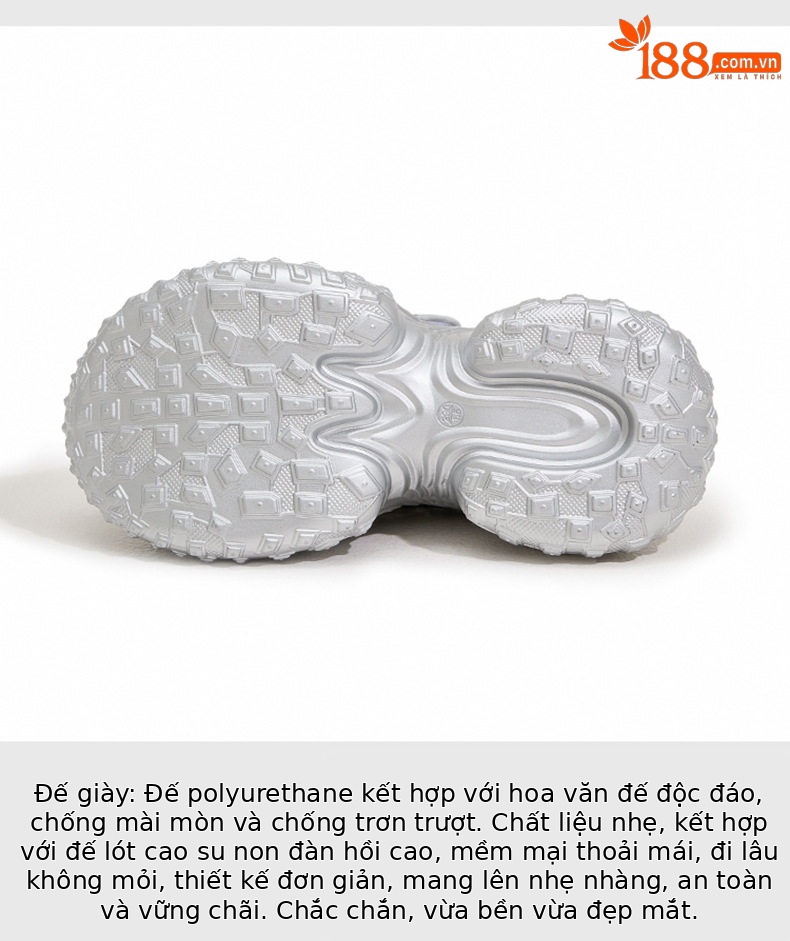 Sneaker nữ chunky đế dày phong cách thể thao mùa hè — Bạc, Đen chi tiết 6