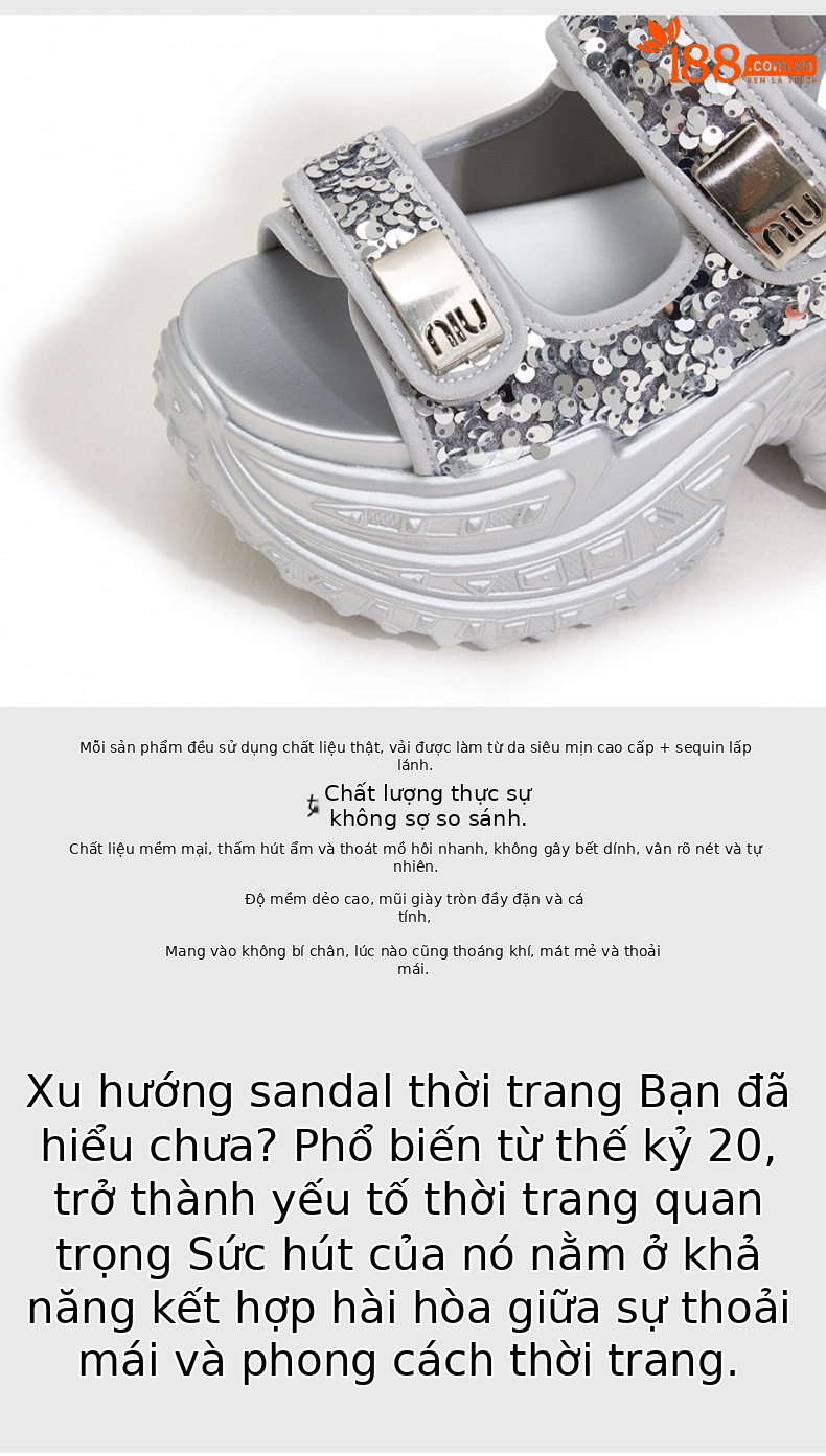 Sneaker nữ chunky đế dày phong cách thể thao mùa hè — Bạc, Đen chi tiết 7