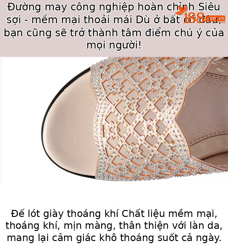 Dép xỏ ngón nữ đế bệt da thật mềm chống trượt mùa hè — Màu vàng chi tiết 3