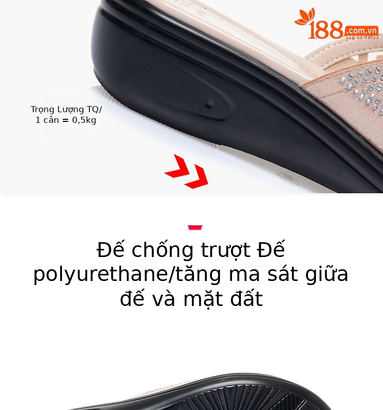 Dép xỏ ngón nữ đế bệt da thật mềm chống trượt mùa hè — Màu vàng chi tiết 5
