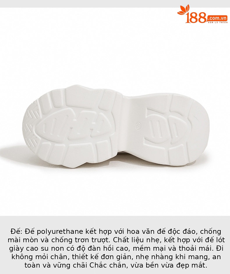 Giày thể thao nữ đế xuồng platform gót siêu cao 8cm — Trắng, Hồng, Vàng gạo, Cam chi tiết 6