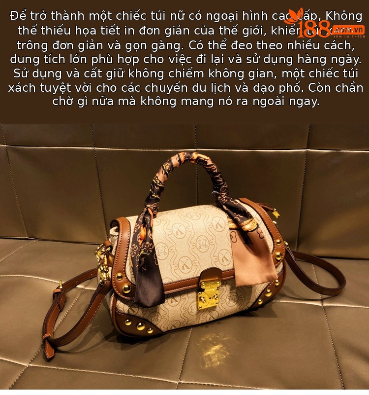 Túi xách tay nữ da vuông nhỏ cao cấp, quai xách tay kèm dây đeo chéo — Màu be, vé mua sắm mã chống hàng giả, 501-5365D chữ cái, mã chống hàng giả vé mua sắm chi tiết 2