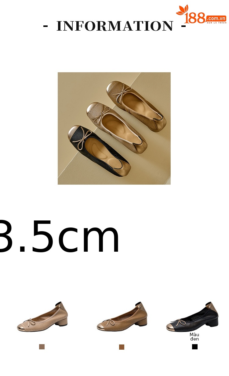 Sandal nữ da cừu miệng nông đục lỗ gót thô thấp phong cách Xiaoxiangfeng — Màu nâu chi tiết 4