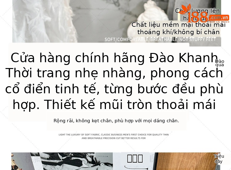 Dép sandal nữ quai chữ V gót thấp 3 cm, đế mềm, lưới thoáng khí — Gót đen cao 3 cm chi tiết 6
