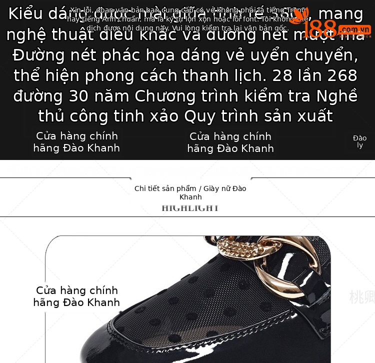Giày mule nữ da bóng mũi kín, gót thấp, lưới khoét lỗ thoáng khí — Màu đen chi tiết 8