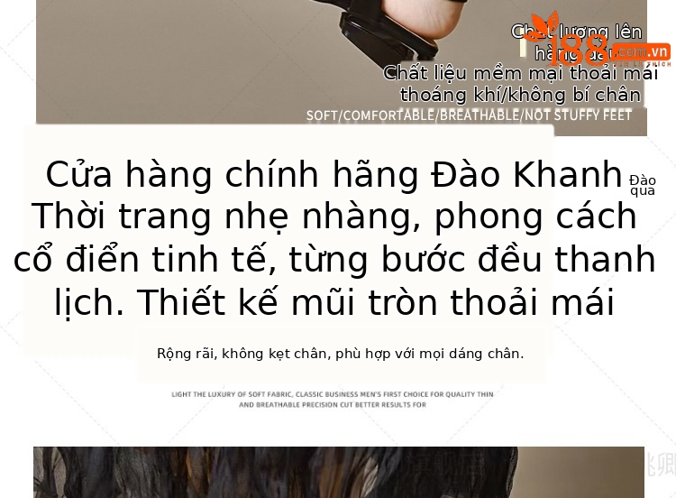 Dép da thật nữ mũi tròn bít gót thấp 3 cm quai chữ V đế mềm — Gót đen cao 3 cm chi tiết 6