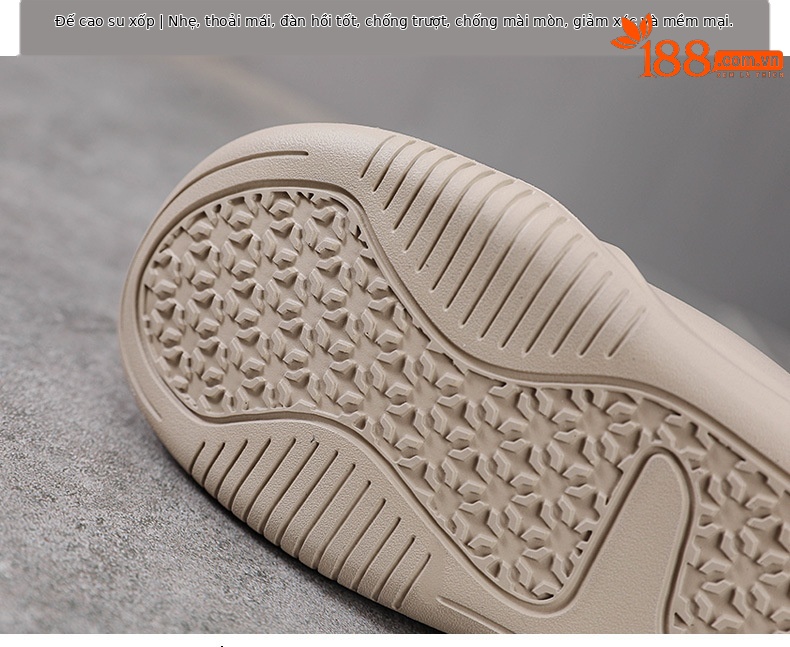 Sandal bít mũi thể thao da bò thật đế dày cổ điển mùa hè — Màu be chi tiết 7